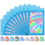 TIFICAL 100 PCS Holographic Bags for Lashes, Press On Nails, Candy, Small Baggies Sample Bag Smell Proof Packaging Bag for Jewelry, Resealable Bags for Small Business, Food Storage Bags