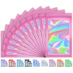 TIFICAL 100PCs Holographic Bags | Smell Proof Resealable Packaging for Lashes, Press On Nails & Jewelry | Small Business Food Storage Pouch with Sample Baggies