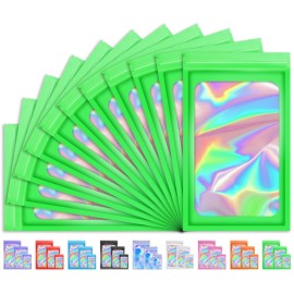TIFICAL 100 PCS Holographic Bags for Lashes, Press On Nails, Candy, Small Baggies Sample Bag Smell Proof Packaging Bag for Jewelry, Resealable Bags for Small Business, Food Storage Bags