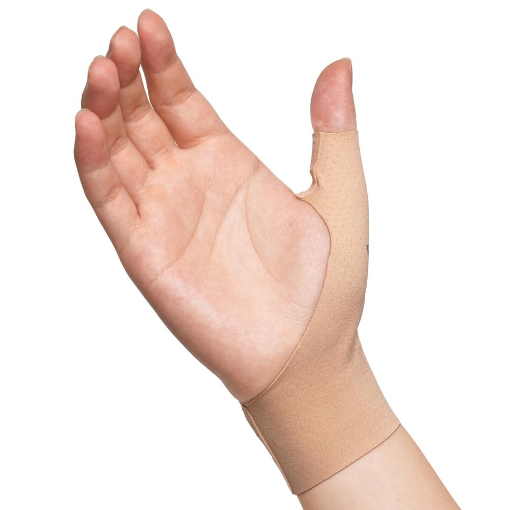 VELPEAU Elastic Thumb Wrist Support Brace (Pack of 2), Splashproof Compression Sleeve for Arthritis Pain, Tendonitis, Sprains, Sports, Splint Liner, Fits Left & Right Hands (Long Version - Khaki, Small)