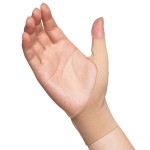 VELPEAU Elastic Thumb Wrist Support Brace (Pack of 2), Splashproof Compression Sleeve for Arthritis Pain, Tendonitis, Sprains, Sports, Splint Liner, Fits Left & Right Hands (Long Version - Khaki, Small)