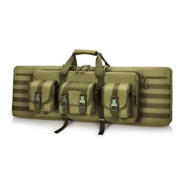 DULCE DOM Double Case Soft Padded Long Bag, Gun Case Storage for Shotguns Shooting Hunting Dual Carrying Backpack Accessories (Green, 48x 12)