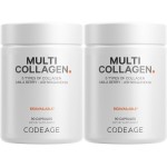 Codeage Multi Collagen Capsules - 5 Collagen Types I, II, III, V & X - Hydrolyzed Grass-Fed Bovine Protein with Ashwagandha, Amla, and Vitamins - 2-Pack