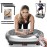 Natini Vibration Plate Exercise Machine - Whole Body Workout Vibration Platform Lymphatic Drainage Machine for Weight Loss Home Fitness W/Pilates Bar Resistance Bands Remote - Silver