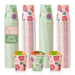 TV TOPVALUE 600 Pack 5 oz Paper Disposable Colorful Bathroom Small Mouthwash Espresso Cups for Party, Picnic, Travel and Events