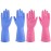 IUCGE Rubber gloves dishwashing 2 Pairs for Kitchen,Cleaning gloves for household Reuseable.(Medium,Blue+Pink)