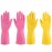 IUCGE Rubber gloves dishwashing 2 Pairs for Kitchen,Cleaning gloves for household Reuseable.(XL,Pink+Yellow)