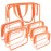 APREUTY Clear Makeup Bags, TSA Approved 6 Pcs Cosmetic Makeup Bags Set Clear PVC with Zipper Handle Portable Travel Luggage Pouch Airport Airline Vacation Organization (Orange)