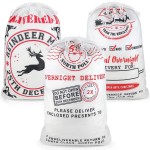 Mistorri 3 Pack Santa Sacks Drawstring Christmas Bags XL - Personalized Santa Sack Bags, Extra Large Bag for Christmas