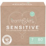 Earth & Eden Sensitive | Eco-Conscious & Hypoallergenic Diapers | Size 7 | 80 Count