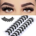 FARRED Mink Lashes Short Fluffy Eyelashes Wispy Natural Eyelash Pack Full Volume Lash Strips 10 Pairs Wispies Fake Strip Lashes Natural Look False Eye Lash Russian Looking for Everyday Makeup (Z03)