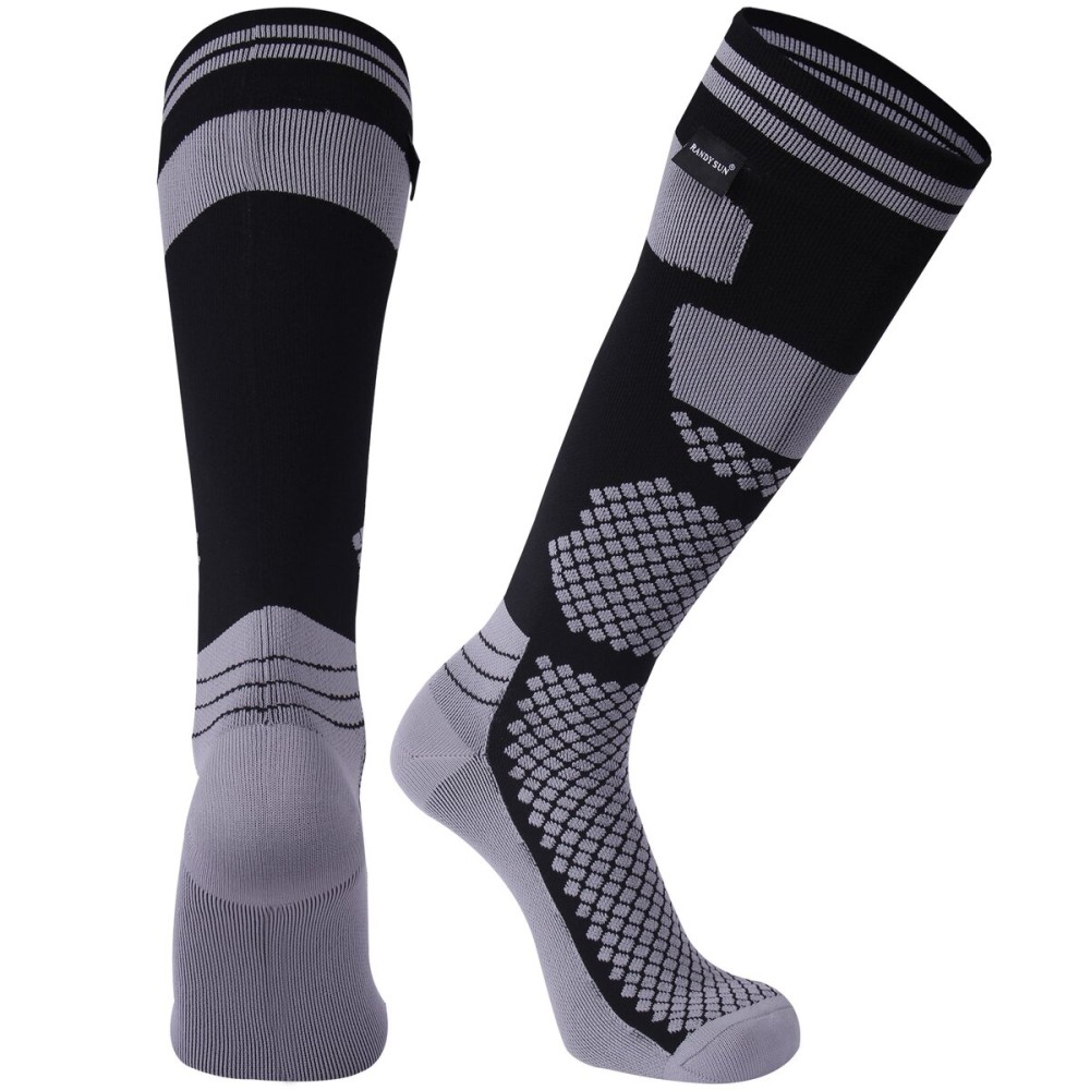 Randy Sun Waterproof Long Socks - Men\'s Breathable Dry Warm Knee High Performance Hiking Skiing Wading Socks, 1 Pair - Grey&Black