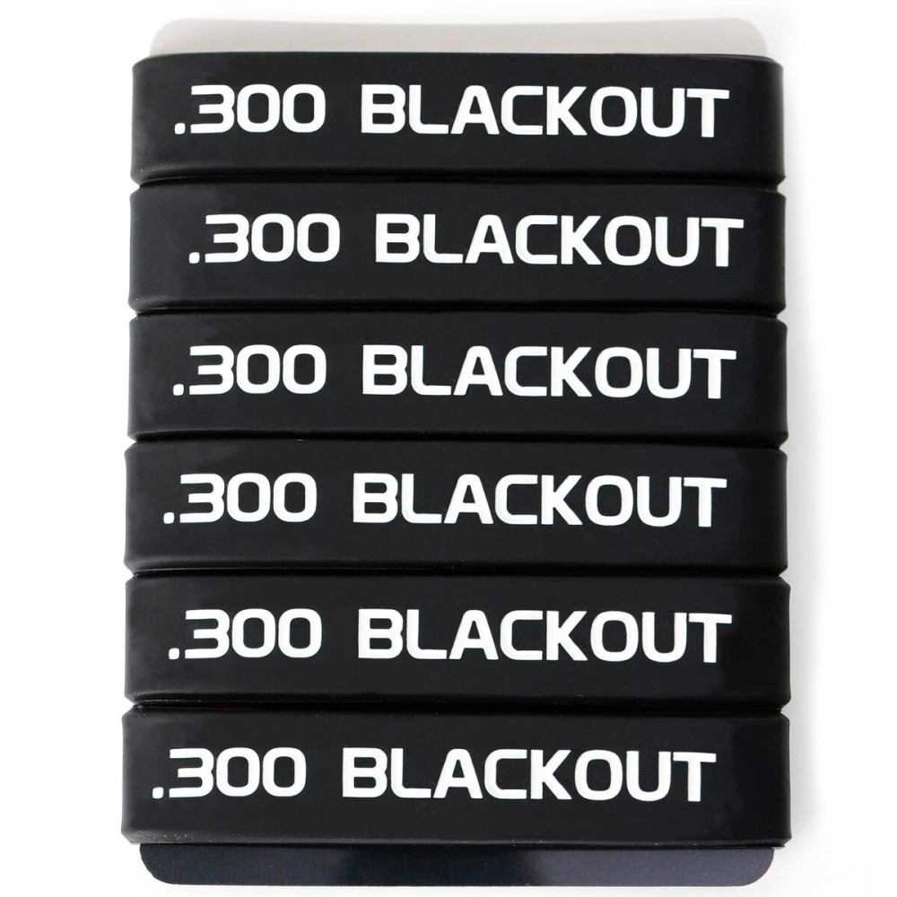 Aolamegs 300 Blackout Magazine Marking Band 6 Pack (Black-White)