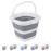 Craftend Collapsible Bucket, 5L 1.3Gallon Small Cleaning Mop Buckets for Household Outdoor Car Washing Tub Plastic Foldable Portable Camping Beach Sand Water Pot Pail Space Saving Square