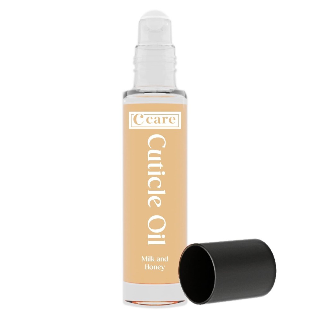 C CARE Milk and Honey Roll-On Cuticle Oil | Natural Revitalizing Hydrating Nail Oil For Repaired Cuticles Overnight | Remedy For Damaged Skin And Thin Nails | Paraben Cruelty Free Formula | 10ml