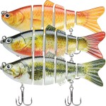 TRUSCEND Fishing Lures for Bass, Trout Swimbaits for Bass Fishing, Segmented Multi Jointed Swim Baits, Slow Sinking Swimming Lures for Freshwater and Saltwater, Fishing Gifts Plugs