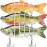 TRUSCEND Fishing Lures for Bass, Trout Swimbaits for Bass Fishing, Segmented Multi Jointed Swim Baits, Slow Sinking Swimming Lures for Freshwater and Saltwater, Fishing Gifts Plugs