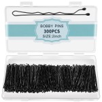 300 Pcs Bobby Pins Black, Hair Pins for Women Girls and Kids, Invisible Wave Hair clips Bulk with Storage box, Pain-Free Hairpins2 Inch Black