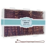 300 Pcs Bobby Pins Brown, EWAGOA Brown Hair Pins for Women Girls and Kids, Invisible curled Hair clips with Storage box, Pain-Free Hairpins2 Inch Brown