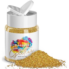 MARBLERS Holographic Glitter [Holo 24K Gold] 1.5oz (42g) | Fine | Non-Toxic, Vegan, Cruelty-Free | Face, Body, Eyeshadow, Hair, Festival, Party Makeup | Nail Art, Polish | Resin, Tumbler, Slime, Craft