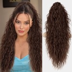 ORSUNCER Ponytail Extension Claw 30 Curly Pony Tail Clip in Claw Hair Extensions Fluffy Natural Looking Synthetic Hairpiece for Women