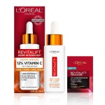 L\'Oreal Paris Revitalift 12% Pure Vitamin C Serum, Brightening Serum For Face with Vitamin E, Salicylic Acid, 1 oz + Moisturizer Sample