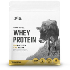 Levels Grass Fed Whey Protein Powder, No Artificials, 24G of Protein, Vanilla Bean, 1LB