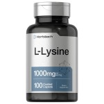 Horbach L-Lysine 1000mg | 100 Coated Caplets | Free Form Dietary Supplement | Essential Amino Acid | Vegetarian, Non-GMO, and Gluten Free Formula