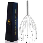 USAGA 36 Fingers Head Massager Scalp Massager Head Scratcher, Stocking Stuffers Gift for Scalp Body Relaxing (Silver)