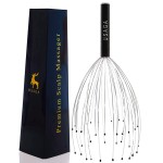 USAGA 36 Fingers Head Massager Scalp Massager Head Scratcher, Stocking Stuffers Gift for Scalp Body Relaxing (Black)