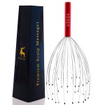 USAGA 36 Fingers Head Massager Scalp Massager Head Scratcher, Stocking Stuffers Gift for Scalp Body Relaxing (Red)