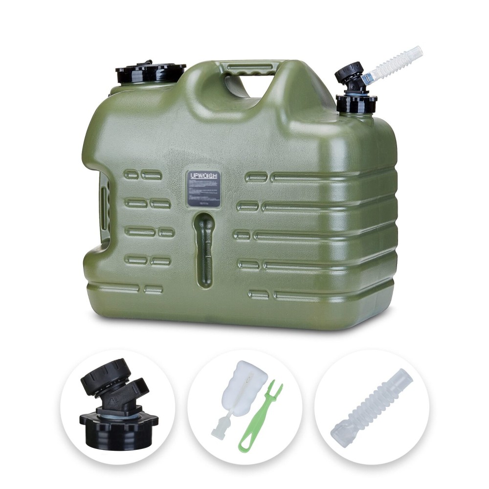 UPWOIGH Camping Water Container, 6.6 Gallon Big Water Jug(25L), Truly No Leakage Water Storage, Military Green Water Tank,BPA Free Overlanding Gear