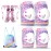SULIFEEL Rainbow Unicorn Knee Pads for Kids Knee Elbow Pads Wrist Guards with Drawstring Bag Adjustable Protective Gear Set for Girls Roller Skating Bike Cycling Skateboard Scooter Purple Small