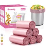 4 Gallon/180pcs Small Pink Trash/Garbage Bags, Strong, Bathroom Can Bin Liners, Plastic for Home Bedroom Office, Waste Basket Liner, Fit 12-15 Liter, 3,3.5,4,4.5 Gal (Pink 180