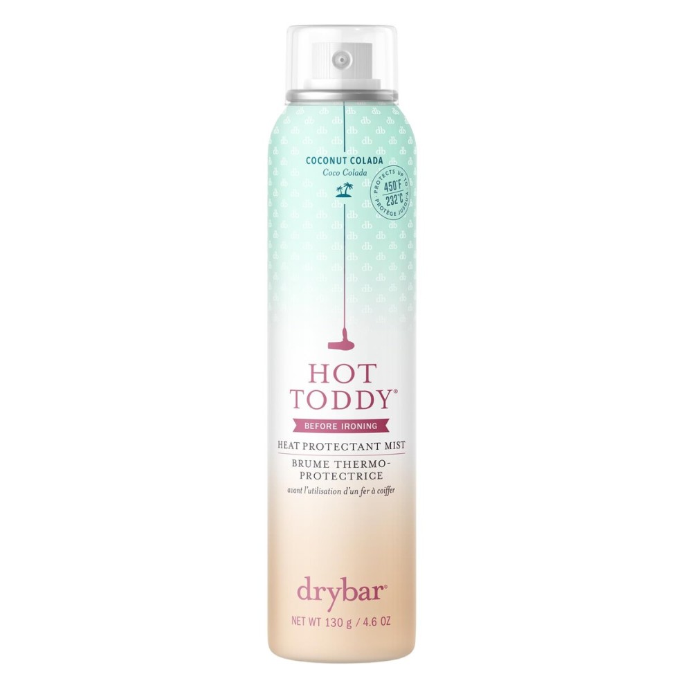 Drybar Hot Toddy Heat Protectant Mist Coconut Colada Scent - Full Size| Lightweight Heat Protectant for Hair protects from Heat & Styling with Curling, Straightening and Styling Irons
