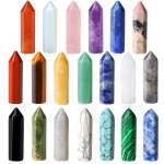 QINJIEJIE 20 PCS Healing Crystals Stones Sets Wands Bulk Natural Pocket Amethyst Crystal Rose Quartz Assorted Pointed Reiki Gemstones Polished Energy Meditation Chakra Christmas Gift Stocking Stuffers