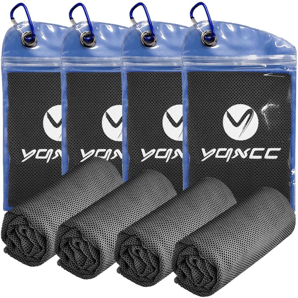 YQXCC 4 Pack Cooling Towels | 40x12 | Ice Cool for Neck | Microfiber Soft Breathable Chilly | for Yoga, Golf, Gym, Camping, Running, Workout & More Activities