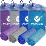 YQXCC 4 Pack Cooling Towels | 40x12 | Ice Cool for Neck | Microfiber Soft Breathable Chilly | for Yoga, Golf, Gym, Camping, Running, Workout & More Activities