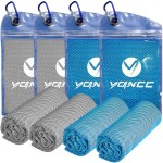 YQXCC 4 Pack Cooling Towels | 40x12 | Ice Cool for Neck | Microfiber Soft Breathable Chilly | for Yoga, Golf, Gym, Camping, Running, Workout & More Activities