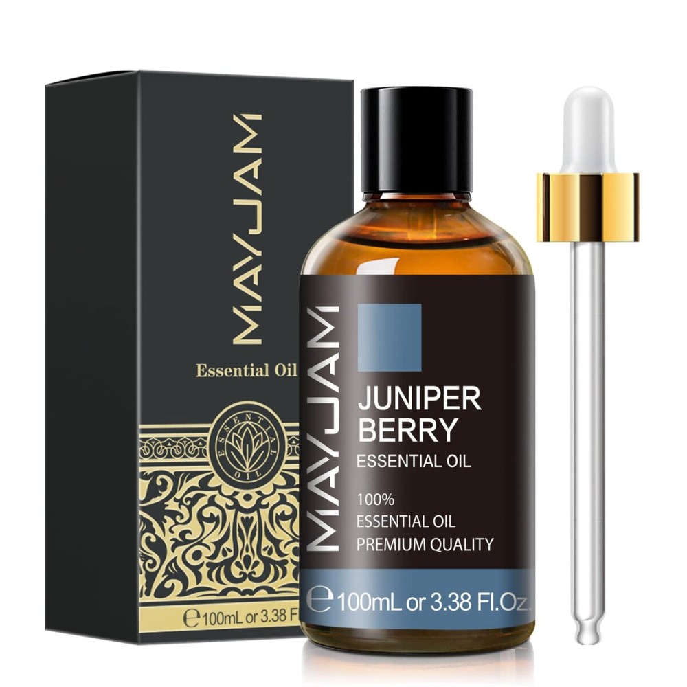 Juniper Berry Essential Oil, MAYJAM Pure Juniper Berry Oil Juniper Oil for Diffusers, Soap Candle Making, 3.38FL.OZ/100ML Essential Oils with Premium Glass Dropper
