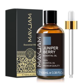 Juniper Berry Essential Oil, MAYJAM Pure Juniper Berry Oil Juniper Oil for Diffusers, Soap Candle Making, 3.38FL.OZ/100ML Essential Oils with Premium Glass Dropper