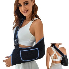 VISKONDA Arm Sling Shoulder Immobilizer - Rotator Cuff Support Brace - Comfortable Medical Sling for Shoulder Injury,Left and Right Arm,Men and Women,for Broken,Dislocated,Fracture,Strain (Small)