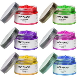 Temporary Hair Color Chalk For Kids, Hair Wax Color For 4 5 6 7 8 9 Year Old Girl Gifts, Birthday,Party, Cosplay DIY, Children\'s Day, Halloween, Christmas (6, Red Pink Gold Blue Green Purple)