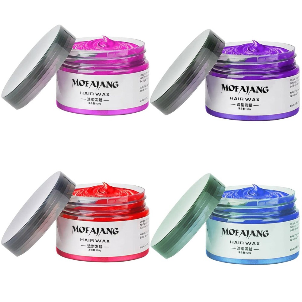 EFLY Temporary Hair Color Chalk For Kids, Hair Wax Color For 4 5 6 7 8 9 Year Old Girl Gifts, Birthday,Party, Cosplay DIY, Children\'s Day, Halloween, Christmas (4, Red Purple Blue Pink)