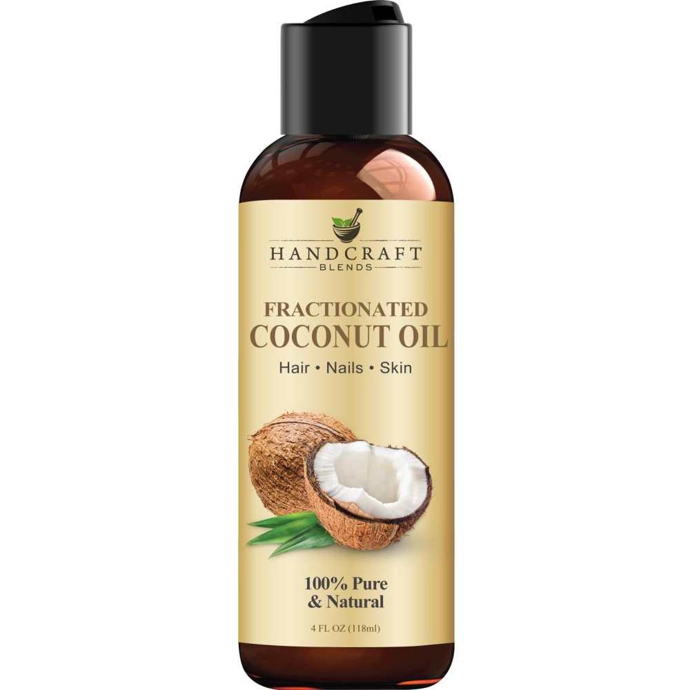Handcraft Blends Fractionated Coconut Oil - 4 Fl Oz - 100% Pure and Natural - Premium Grade Carrier Oil for Skin and Hair - Hair and Body - Massage