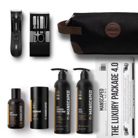 MANSCAPED The Luxury Package 4.0 Includes: The Lawn Mower 4.0 Electric Trimmer, The Shears 2.0 Nail Kit, Crop Preserver, Deodorant, Body Wash, 2-in-1 Shampoo & Conditioner, The Shed Toiletry Bag