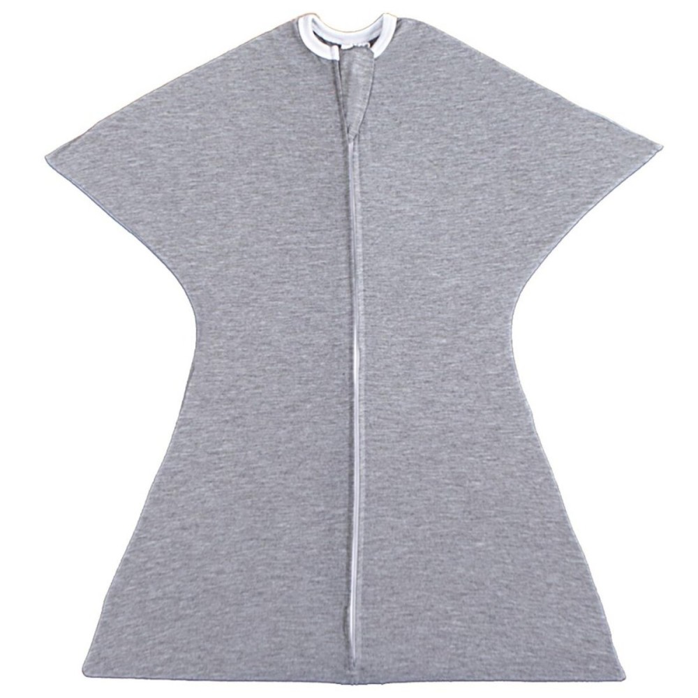 SleepingBaby Zipadee-Zip Transition Swaddle - Cozy Baby Swaddle Blanket with Zipper Convenience - Roomy Wearable Blanket for Easy Diaper Changes - Heather Grey, Medium (6-12 Month)