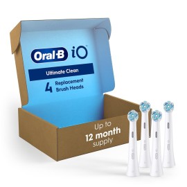 Oral-B iO Series Ultimate Clean Electric Toothbrush Replacement Brush Heads for an Oral-B Electric Toothbrush, 4 Count, White