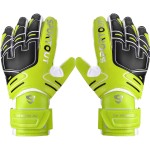 Sportout Youth&Adult Goalie Goalkeeper Gloves,Strong Grip for The Toughest Saves, with Finger Spines to Give Splendid Protection to Prevent Injuries,3 Colors (Green, 9)