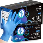 SwiftGrip Disposable Nitrile Exam Gloves, Blue, Nitrile Gloves Disposable Latex Free, Medical Gloves, Cleaning Gloves, Food-Safe Rubber Gloves, Powder Free, Non-Sterile, 1000-ct Case (Medium)
